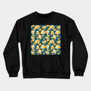 Tangerines orange brown turquoise Crewneck Sweatshirt